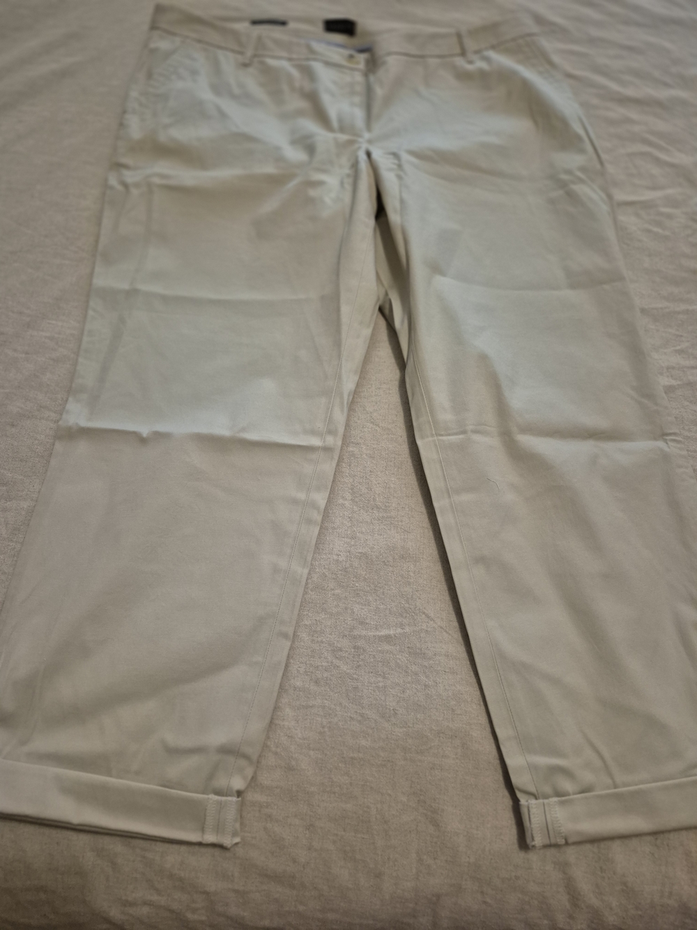 Talbots Women's Light Beige Straight-Leg Trousers